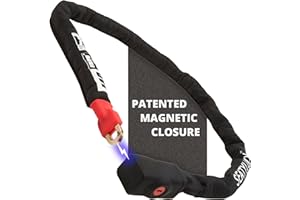 Seatylock Viking Bike Chain Lock with Key - Magnetic Patented Sold Secure Silver Rated - Heavy Duty Anti Theft - Smart Ultra Security Bicycle Lock (55.1 Inch)