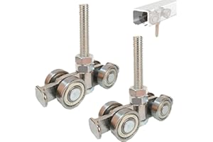 BIAXJUNY 2PCS 4 Wheel Rolley Assembly， Silent Rollers Wheel for 1-5/8" Wide and All 1-5/8" or Taller unistrut Strut Channel to Mount Heavy Barn or Shed Sliding Doors
