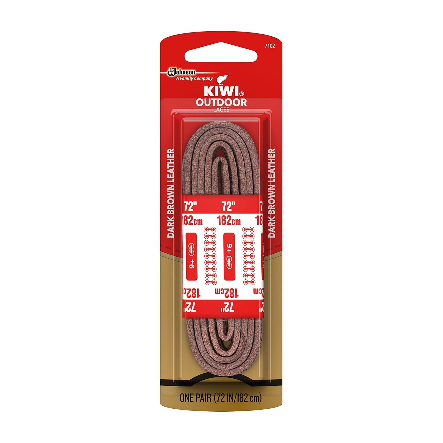 Kiwi 72inch outdoor laces leather brown - 1 ct (031600667102)