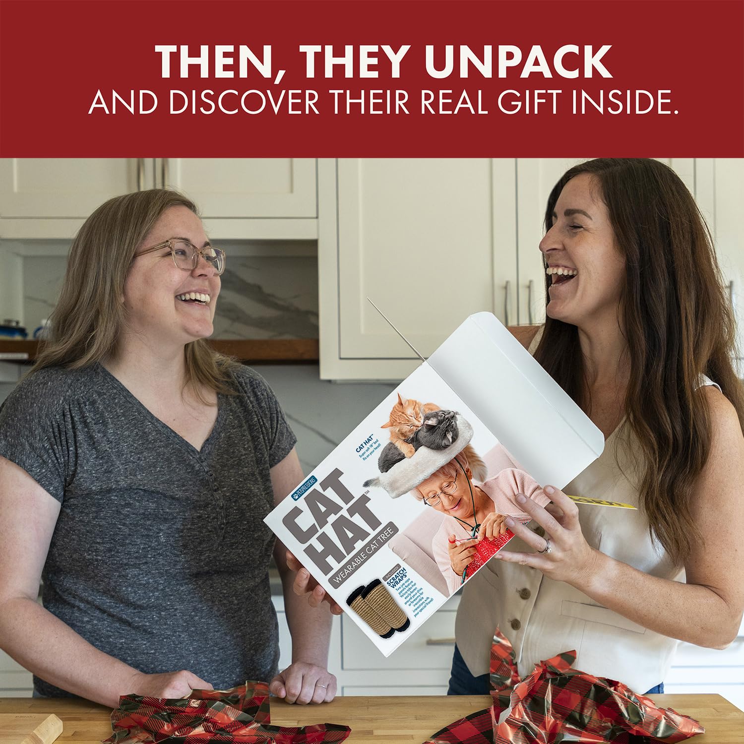 Prank Pack Prank Gift Box, Cat Hat, Wrap Your Real Present in a Funny Authentic Prank-O Gag Present Box, Perfect Novelty Gifting Box for Pranksters, Father's Day Gag Gift Box Empty