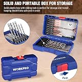 WORKPRO 15 Pieces Hammer Drill Bit Set Masonry Carbide Tip Concrete Brick Tile view 4