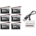 Sky Viper Drones Batteries Set of 6 Batteries 3.7V 1200mAh and Smart Charger Works for Any Model