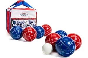 Franklin Sports Bocce Ball Set — 8 All Weather Bocce Balls and 1 Pallino — Beach, Backyard Lawn or Outdoor Party Game — Profe
