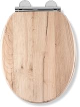 Croydex Corella Flexi-Fix Soft Close Wooden Toilet Seat Grey Oak