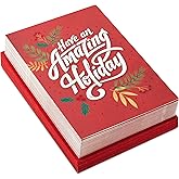 Hallmark Modern Boxed Christmas Cards, Amazing Holiday (40 Cards and 40 Envelopes) Evergreen Branches and Holly