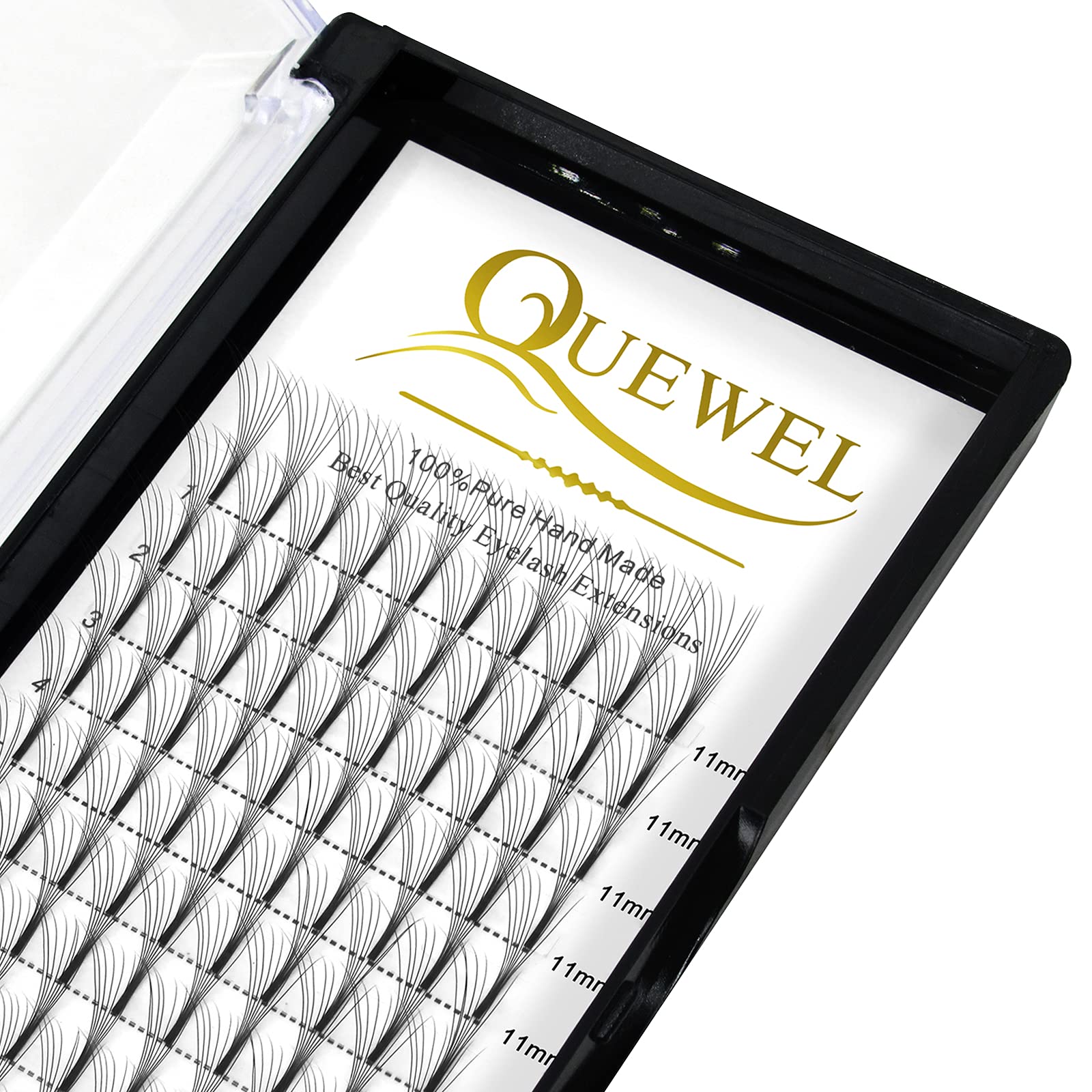 Pre Made Fan Eyelash Extensions 3D ~ 10D 0.07/0.10 C/D Curl Mixed 9-16/12-15 Single Length 8-18mm Pre Fanned Russian Lashes Premade Volume Eyelash Extensions Long Stem(8D 0.07D 11mm) — image 1