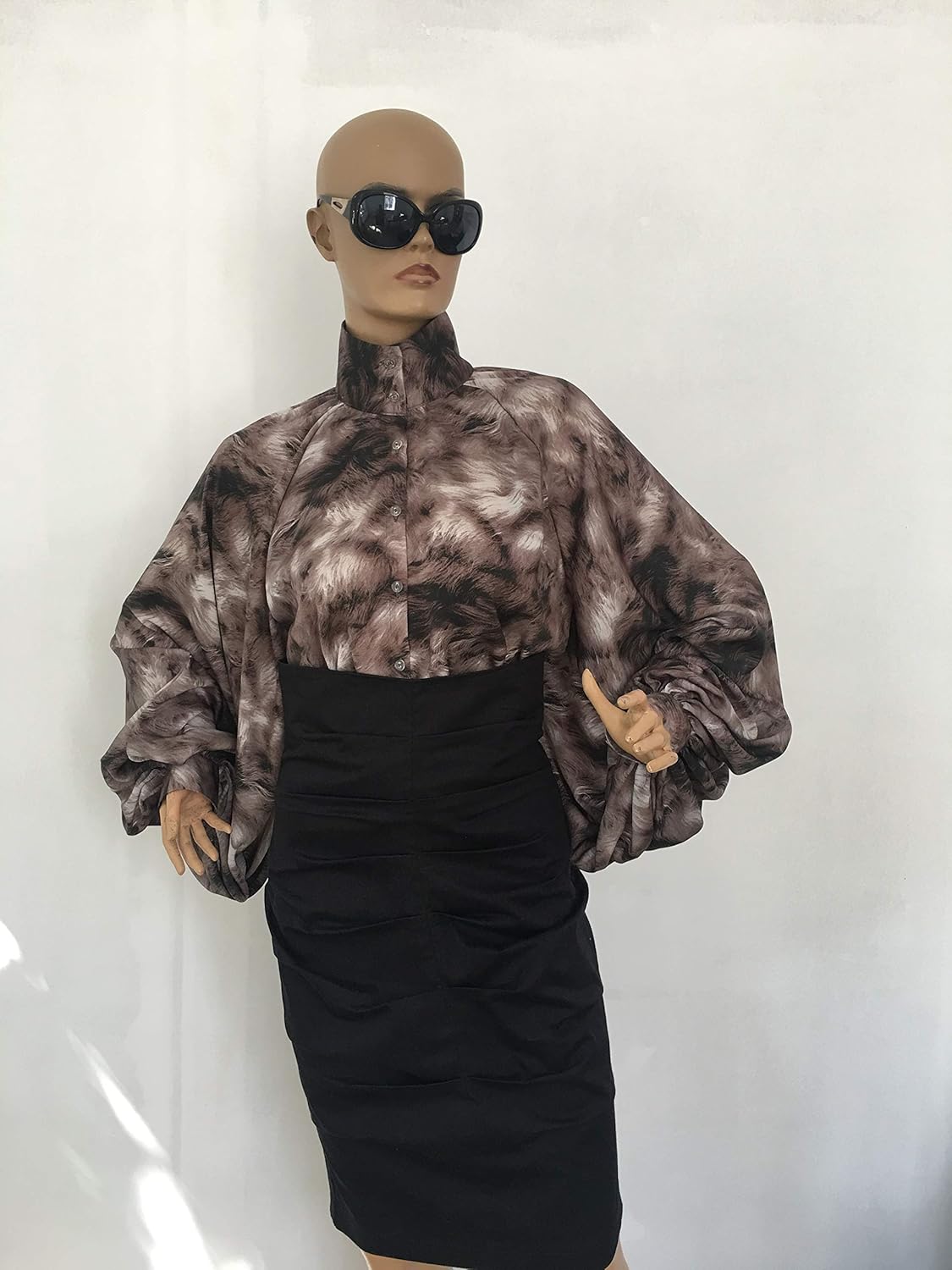 printed satin blouse