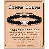 HGDEER Baseball Basketball Bracelet, Adjustable Braided, Baseball Basketball Gifts for 7-18 Year Old Teens, Teams, Son, Grandson Brother Ideas