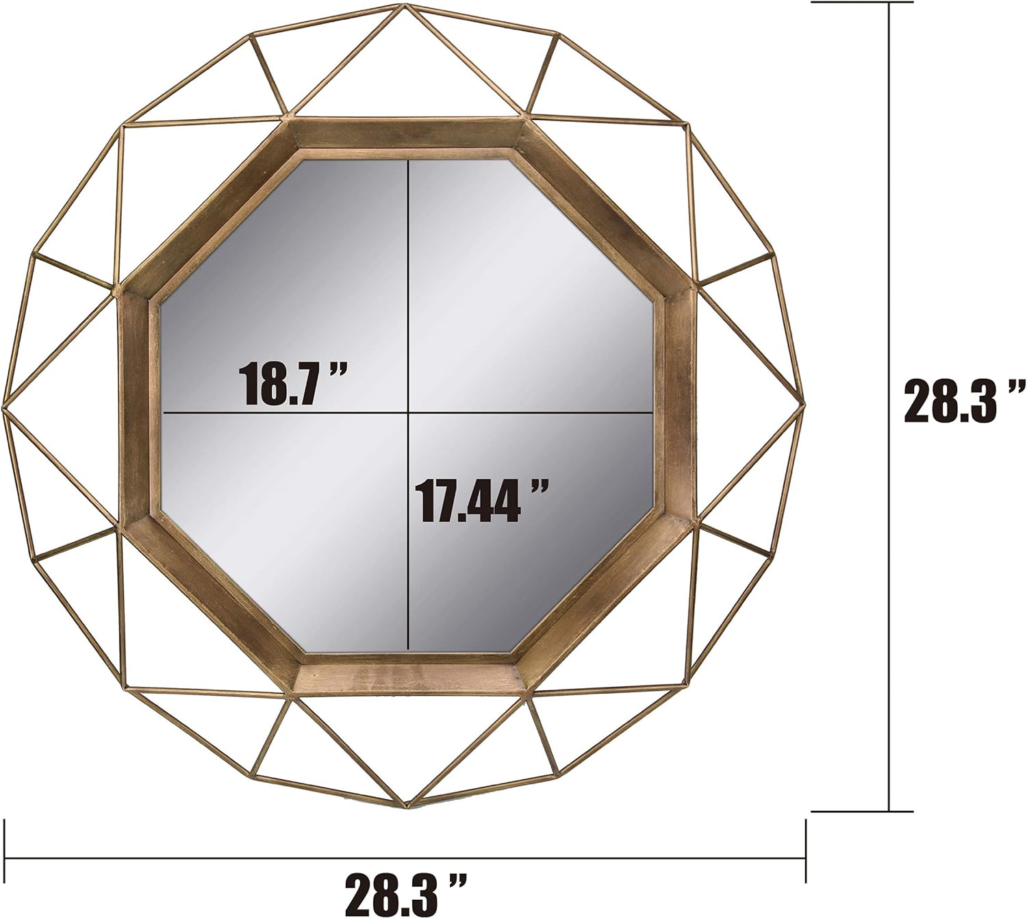 Stonebriar SB-6137A Gold Geometric Wall Mirror, 30 x 30: Home & Kitchen