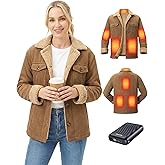 GOTOBI Graphene Heated Jackets for Women with 12V 18400mAh Battery Pack, womens heated jacket with Sherpa Fleece Lined