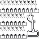 Therwen 24 Pcs Swivel Snap Hooks for Dog Leash Heavy Duty 2.76 Inch Flag Clasp Single Ended Clip Hooks Multipurpose Bolt Snap for Keychain Camera Strap Linking Pet Leash(Delicate Style,1")