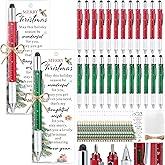 Pajean 24 Set Christmas Gifts Bulk for Men 6 in 1 Multi Tool Pens with Ruler Level Stylus Screwdriver Christmas Bookmark Card for Men Dad Husband Staff Coworker Church Xmas Holiday Party Favors(Xmas)