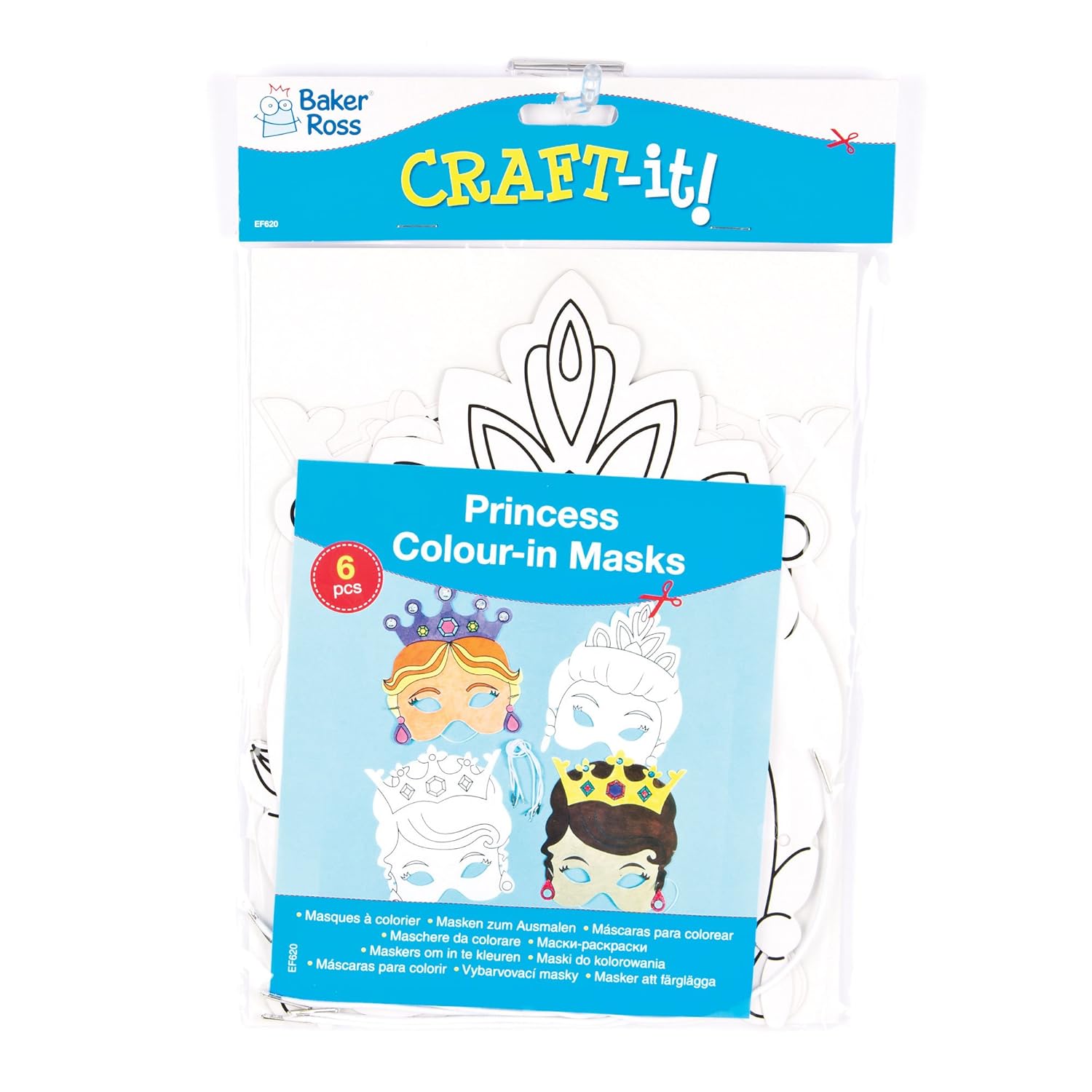 Maschere da Principessa da Colorare confezione da 6 Amazon Giochi e giocattoli