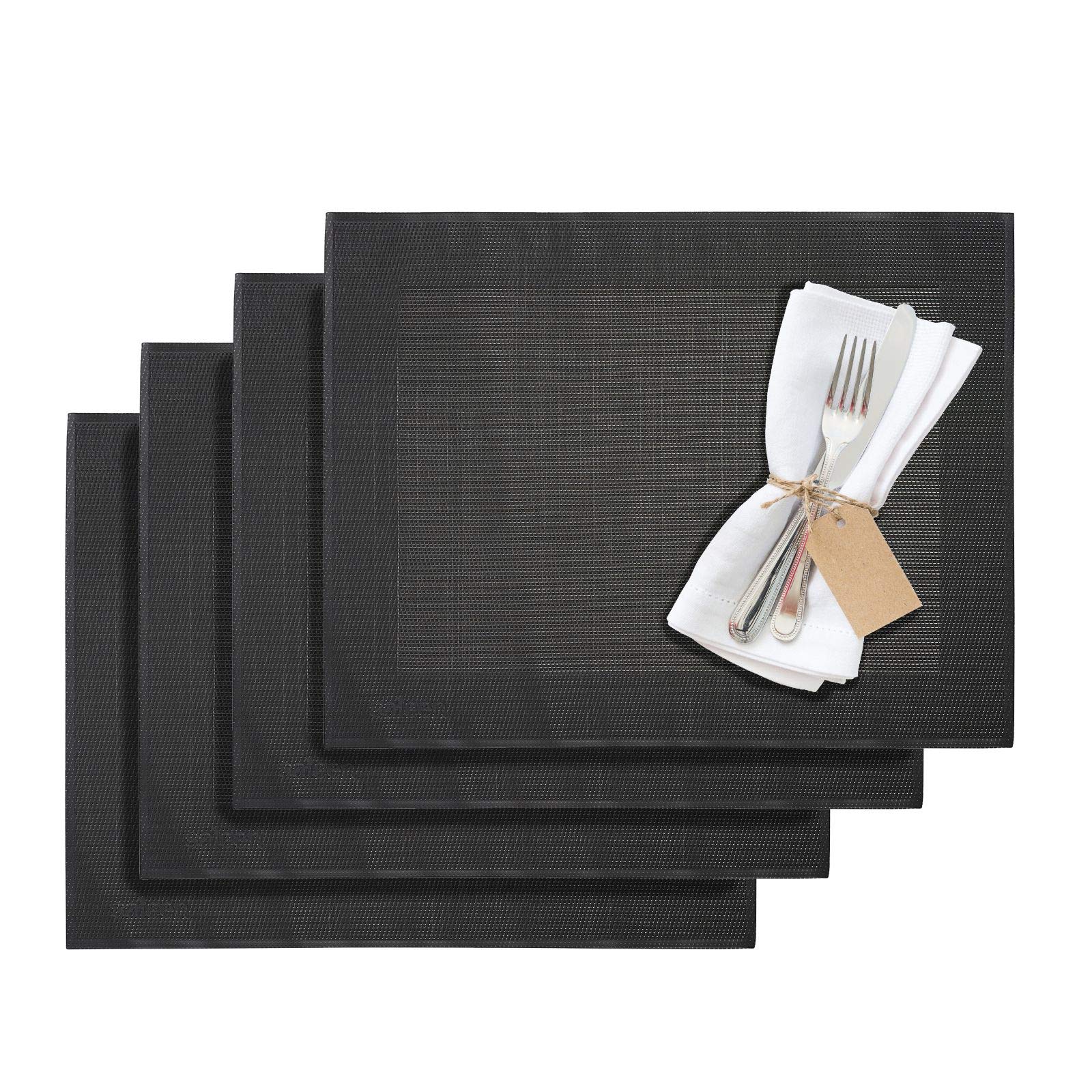 Westmark Placemats, 4 pieces, 42 x 32 cm, Synthetic, Anthracite/Grey, Saleen Edition: Home