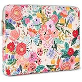 Rifle Paper Co. Laptop Sleeve 14” - Protective Laptop Sleeve/Cover with Padded Exterior, Satin Interior - Floral; For 12 - 14 Inch MacBook Pro/Air M3, HP, Asus, Dell, Acer - Garden Party Blush | Padded Exterior, Satin Interior, Floral