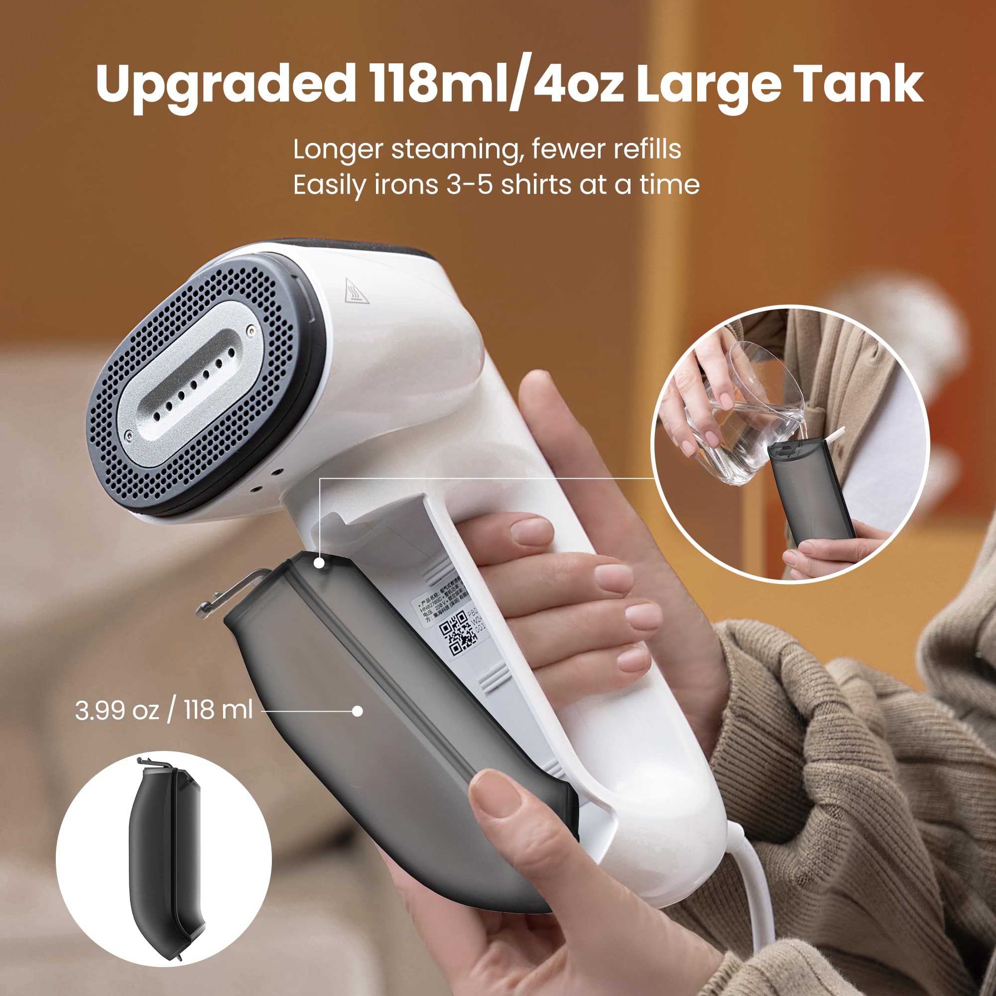 Neakasa Magic 1 Vacuum Steamer, Handheld Travel Garment Steamer for Clothes, 2300Pa Suction for Fabric Grip, Featuring Exclusive AirIron Technology (for 110-120V Use)