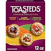 Toasteds Crackers, Cracker Collection, Lunch Snacks, Variety Pack, 12oz Box (1 Box)