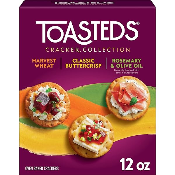 TOASTEDS CRACKERS, CRACKER COLLECTION, LUNCH SNACKS, VARIETY PACK,...