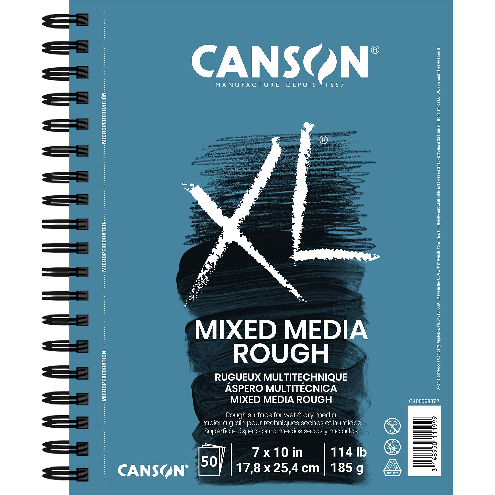 Canson XL Series Rough Mix Media, Blue/Black, 7" x 10"