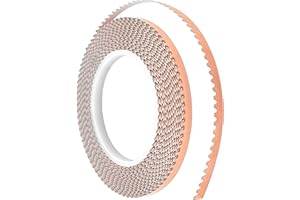 YEZHET Scalloped Copper Foil Tape for Stained Glass, 7/32 Inch Copper Foil Tape, 99Ft Black Backed foil Tape