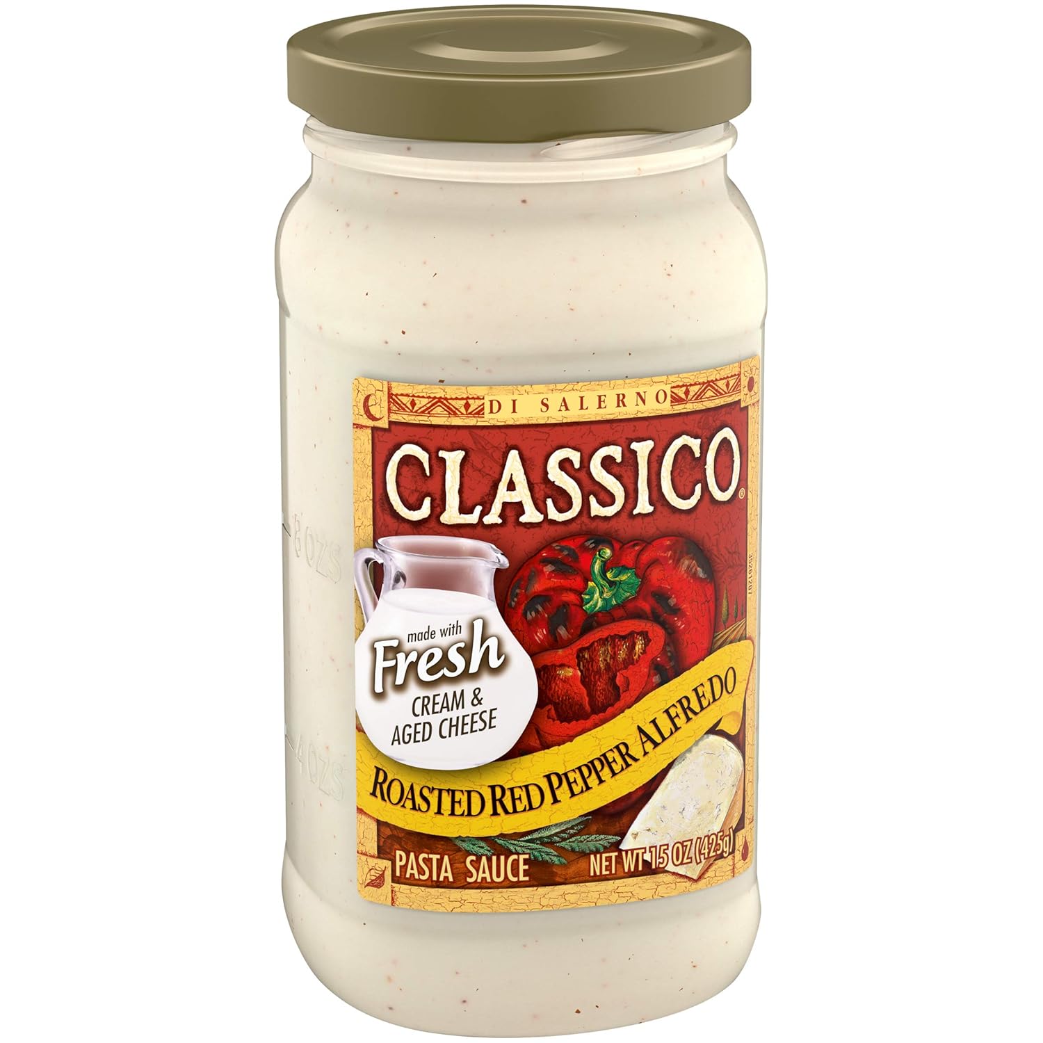 Amazon Com Classico Roasted Red Pepper Alfredo Pasta Sauce 15 Oz Jar Grocery Gourmet Food