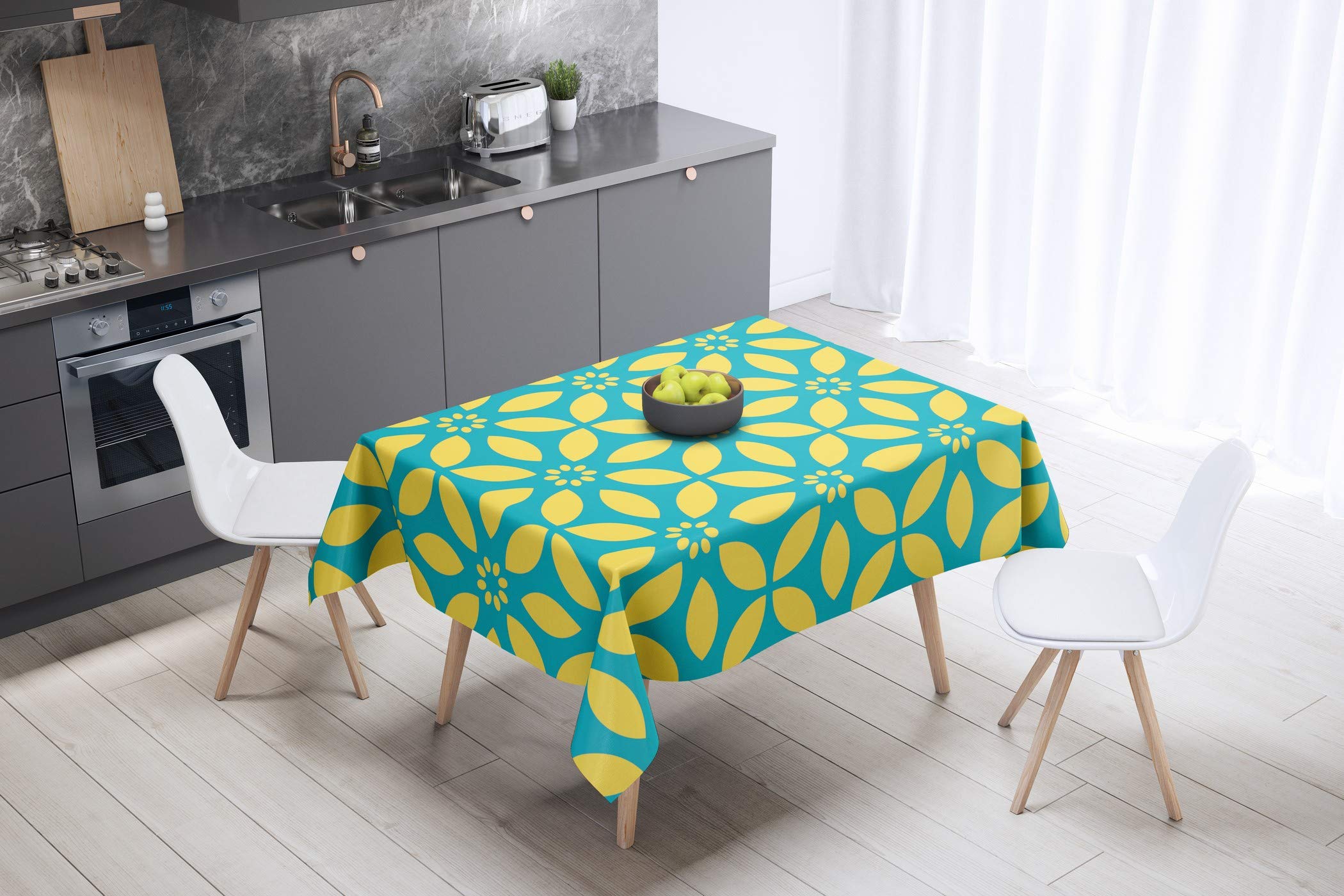 Bonamaison Kitchen Decoration, Tablecloth, 140cm x 140cm - Designed and Manufactured in Turkey