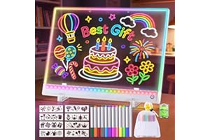 Led Drawing Board for Kids, 16.5IN Rechargeable Light Up Drawing Tablet, Doodle Glow Drawing Pad with 11 Light Effects, Birth