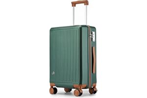 Hulsin Carry on Luggage with Spinner Wheels, 22x14x9 Airline Approved Carry-on Suitcase, Small Hardside Luggage with TSA Lock,Hard Shell Suitcase,Hard Case for Travel (Green, 20-Inch)