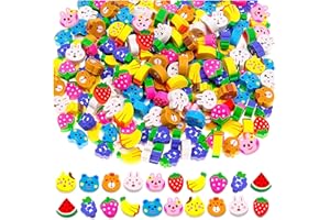YGAOHF Mini Erasers for Kids Bulk, 120 Pack Cute Animal Fruit Erasers, Novelty Erasers Tiny Erasers for Homework School Classroom Rewards, Back to School Supplies, Party Favors