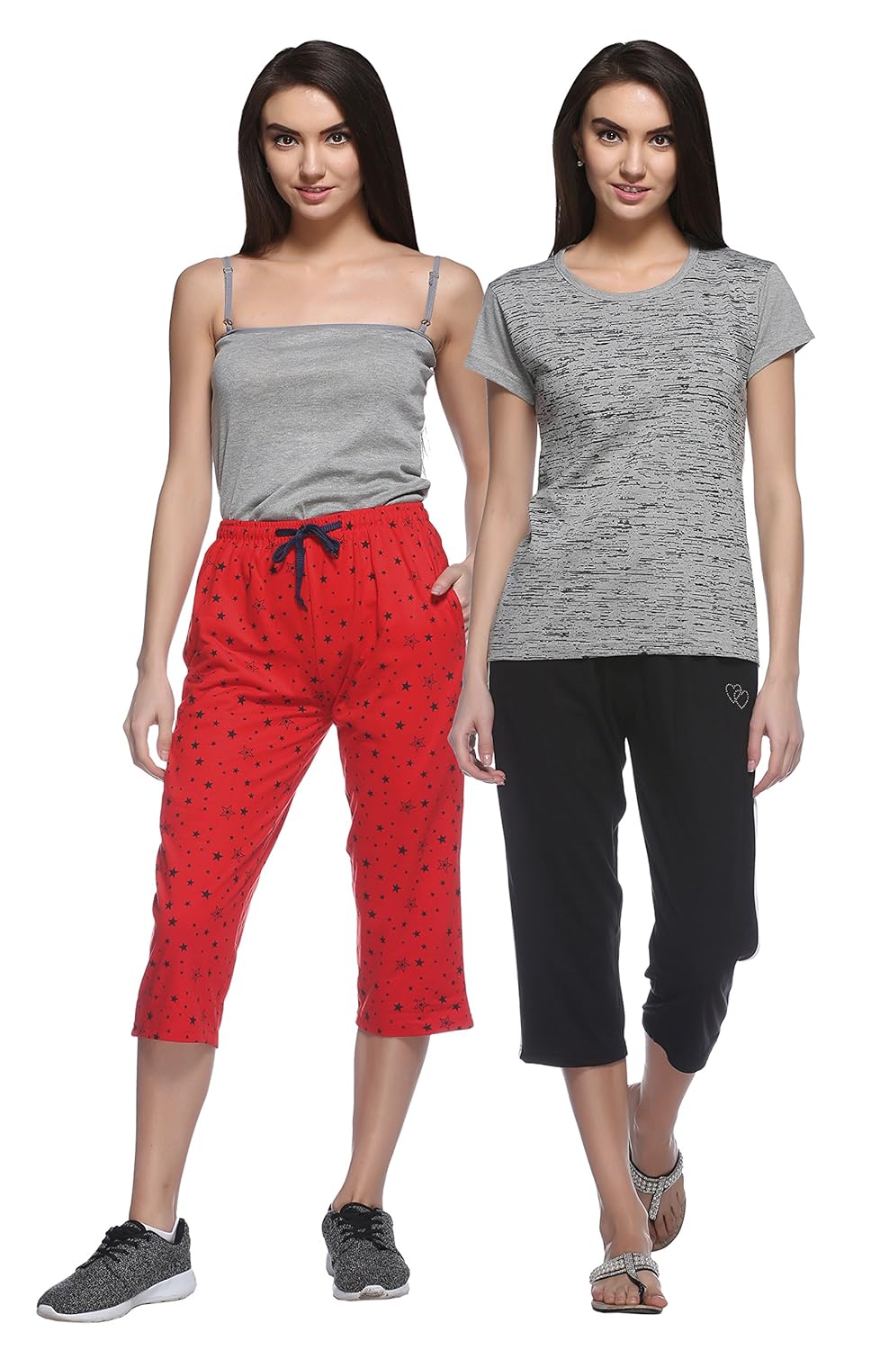 shaun women's cotton capri (pack of 2)
