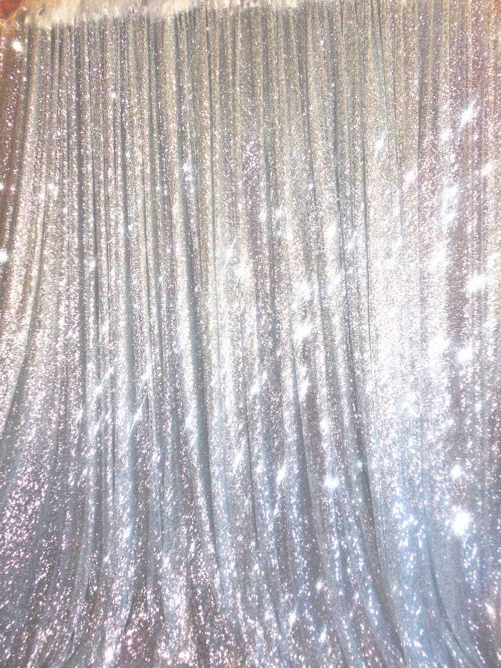 Amazon Com Trlyc 8 Ft X 8 Ft Silver Sequins Backdrop Curtain For