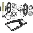 YC Yier 17" 14" Wheels Combo 70/100-17 and 90/100-14 Tire with Rim + Front Forks End Triple Clamp + Rear Swing Arm Disc Brake Assembly for Dirt Pit Bike Apollo SSR 110cc 125cc 140cc 150cc 160cc