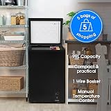 Abode 99L Freestanding Chest Freezer A99CF0E1B Black with Wire Basket & 4 Star view 5