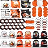 Yeyeplum 75 Pieces Basketball Team Gifts Set Includes 12 Pcs Makeup Bag 12 Ball Drawstring Bags 12 Hair Ties 12 Bracelets 12 Pcs Compact Mirror 12 Keychains(Orange Color,Basketball)