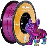 Kingroon PLA Filament, Multicolor Silk PLA Filament, Tri Color 3D Printer Filament, 1.75 mm, Dimensional Accuracy +/- 0.03 mm, 1kg Spool(2.2lbs), Gold Fuchsia Blue