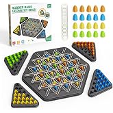 Chain Triangle Chess Game, Strategy Board Games for Kid 6-8-12, Chess Board Games for Adults, Family Games for Kids Adults, Triangle Rubber Band Game, 2 to 4 Players, Kids Christmas Birthday Gifts