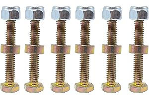 E-YOOHOO (Pack of 6) 1501216ma Auger Shear Pin Bolt & Nuts fits for AYP Craftsman Murray Snow Throwers 722130 703057 9524MA (1/4" X1-3/4)