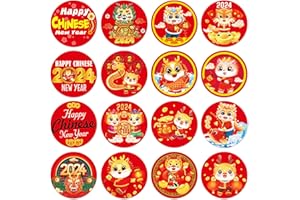SICOHOME Chinese New Year Stickers - 2024 Year of The Dragon Stickers 112 Pcs 0.8 in Round Candy Stickers for Chocolate for Kids Envelope Stickers Lunar New Year Decorations 2024 Party Favor Supplies