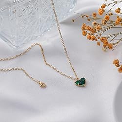 WFYOU Gold Heart Necklace for Women Dainty Tiny 14k