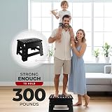 Utopia Home Folding Step Stool 9 Inch, 300 lbs, Anti Slip, Pack of 2, Black view 4