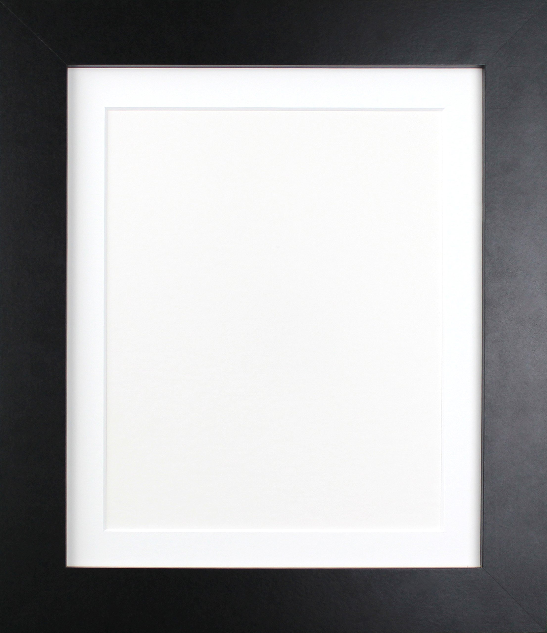 FRAMES BY POST 39 x 15 mm Wide London Photo Poster Frame For Picture Size 16 x 12-Inch, Black With White Mount, 50 x 40cm — image 1