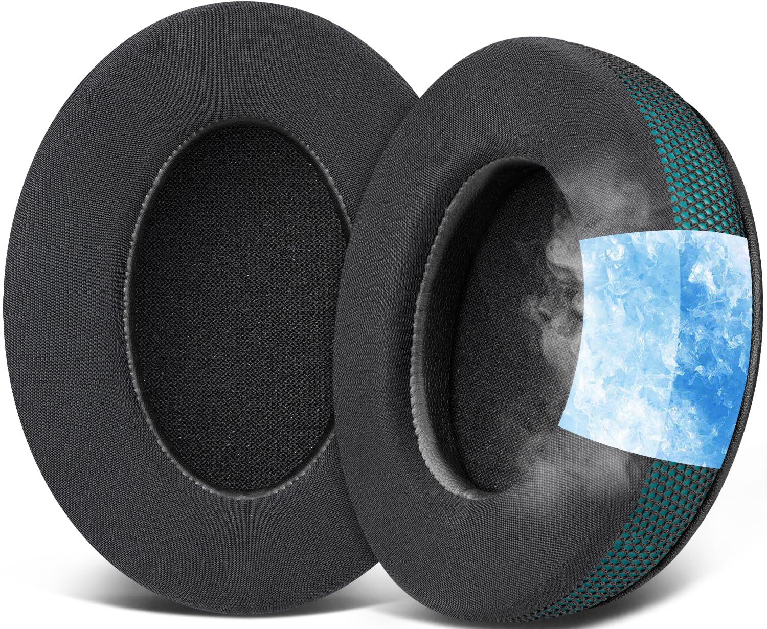 SOULWIT Cooling Gel Earpads for HyperX Cloud 2/3/1/Alpha/Flight/Stinger/Stinger2/Core/Pro, CloudX Stinger/Flight Series Headset - Dark Green