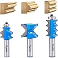 Flytuo 3PCS Architectural Molding Router Bit Set, 1/2" Shank, Corner Rounding & Edge-Forming for Woodworking Milling