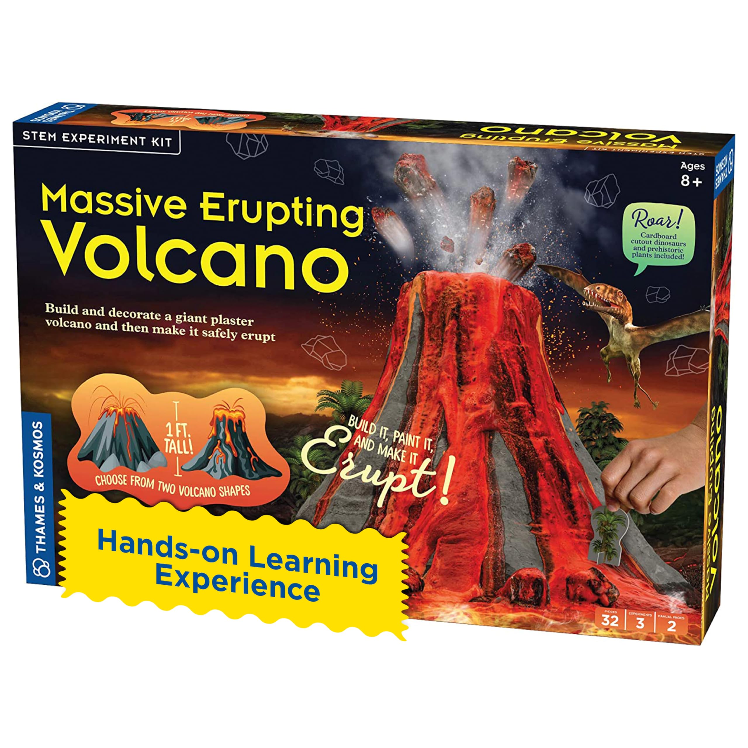Thames & Kosmos Massive Erupting Volcano, Kids Science Kit, Learning Resources for Volcanoes and Earth, STEM Toys for Science Experiments, Age 8+