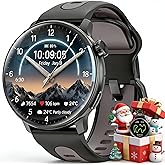 Smart Watch GPS, 1.43" AMOLED Screen Smart Watch for Men/Women Fitness Tracker, Military Smartwatches Compass，Compatible with Android & iOS (Bluetooth Call Answer/Dial), Multiple Sports Modes(Black）