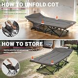 OVERMONT 28 Inch Extra Wide Padded Folding Camping Bed Cot with Carry Bag view 7
