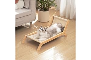Avont Cat Scratcher Bed, Natural Sisal Scratching Pad Solid Wood Frame Cat Lounge Chair Couch for Indoor Cats -Extra Large