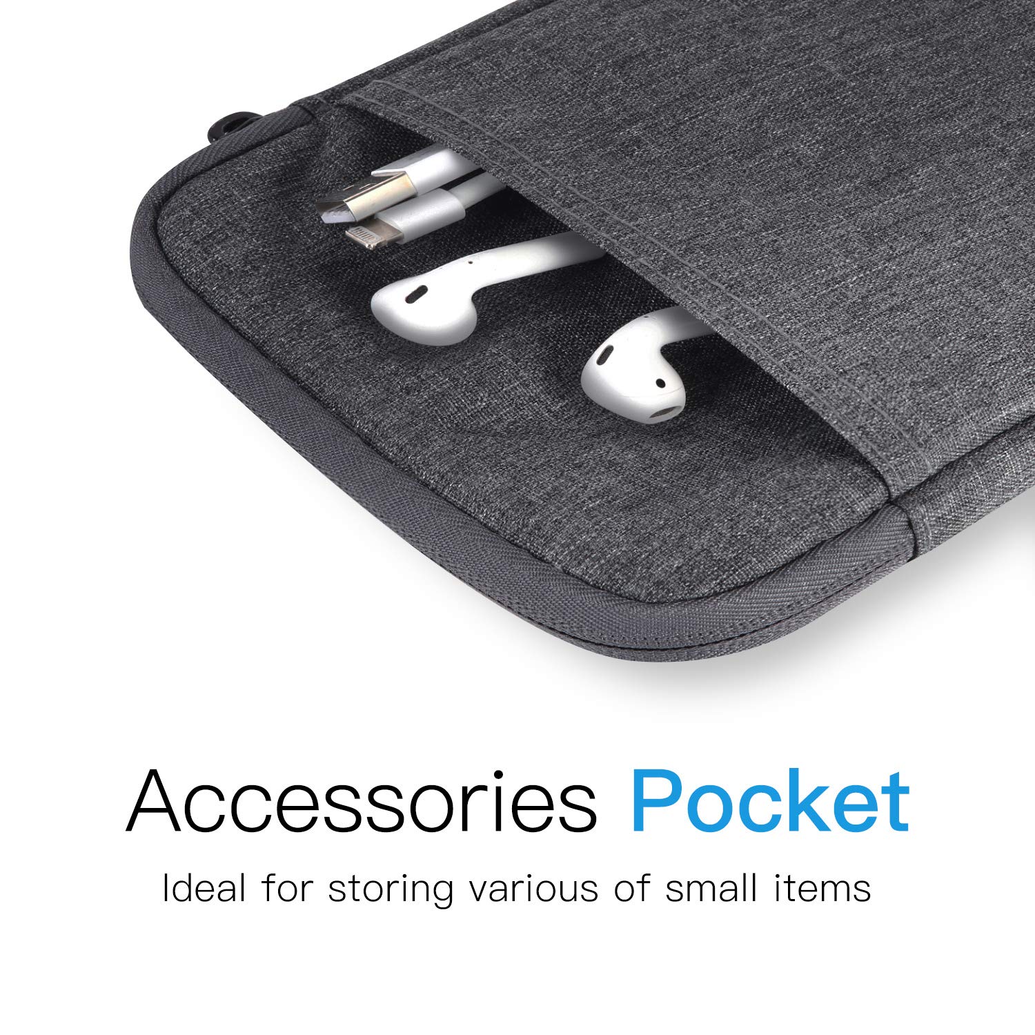 E-Reader Sleeve Case Bag for 6-6.8 inch eBook Reader Tablet Protective Cover Pouch, Blue/Black/Dark Grey (Dark Gray)