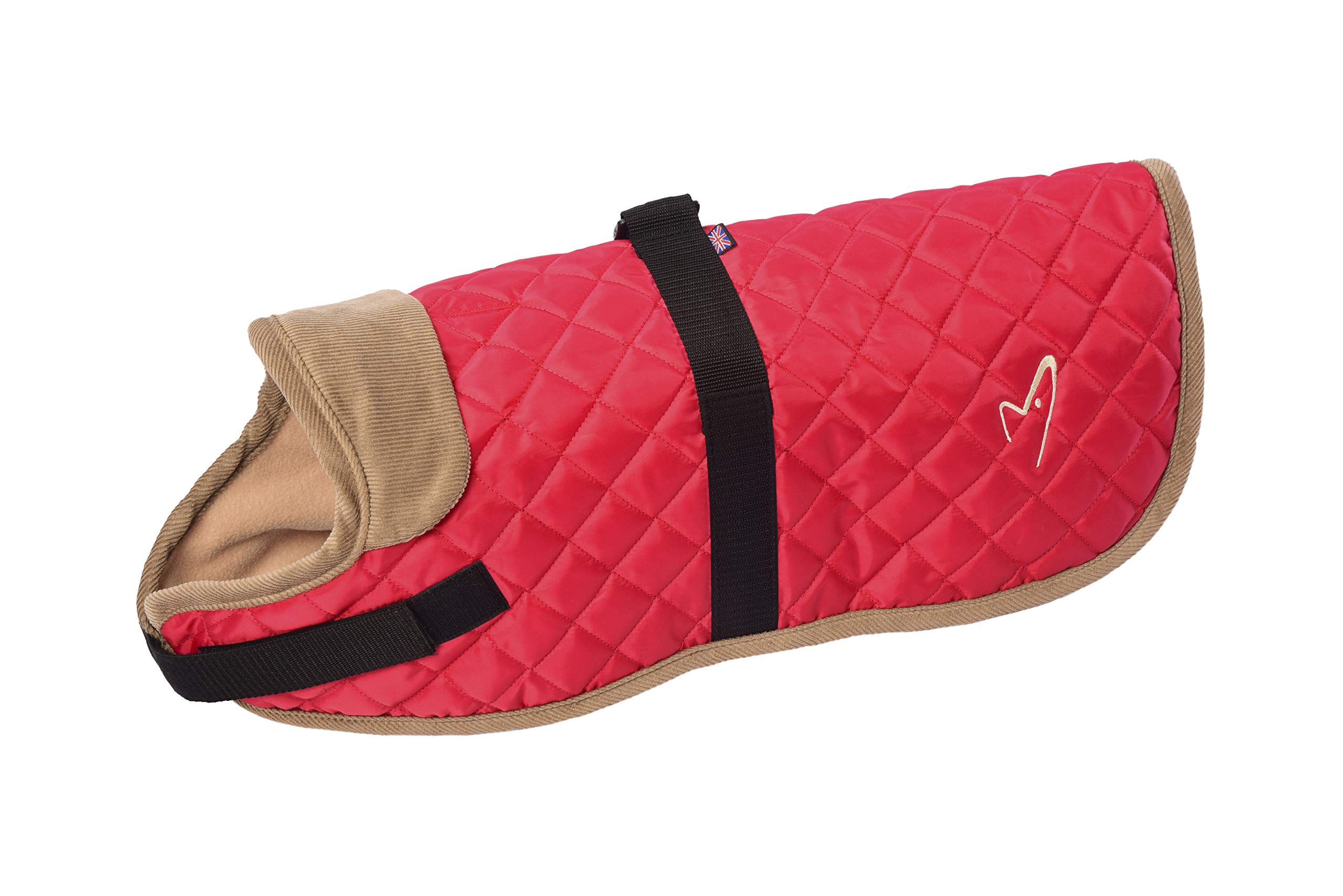 Gor Pets Edinburgh Wax Dog Coat - 41cm (20 in) Red - Water Resistant, Fleece Lined, Adjustable Fit - Country Style