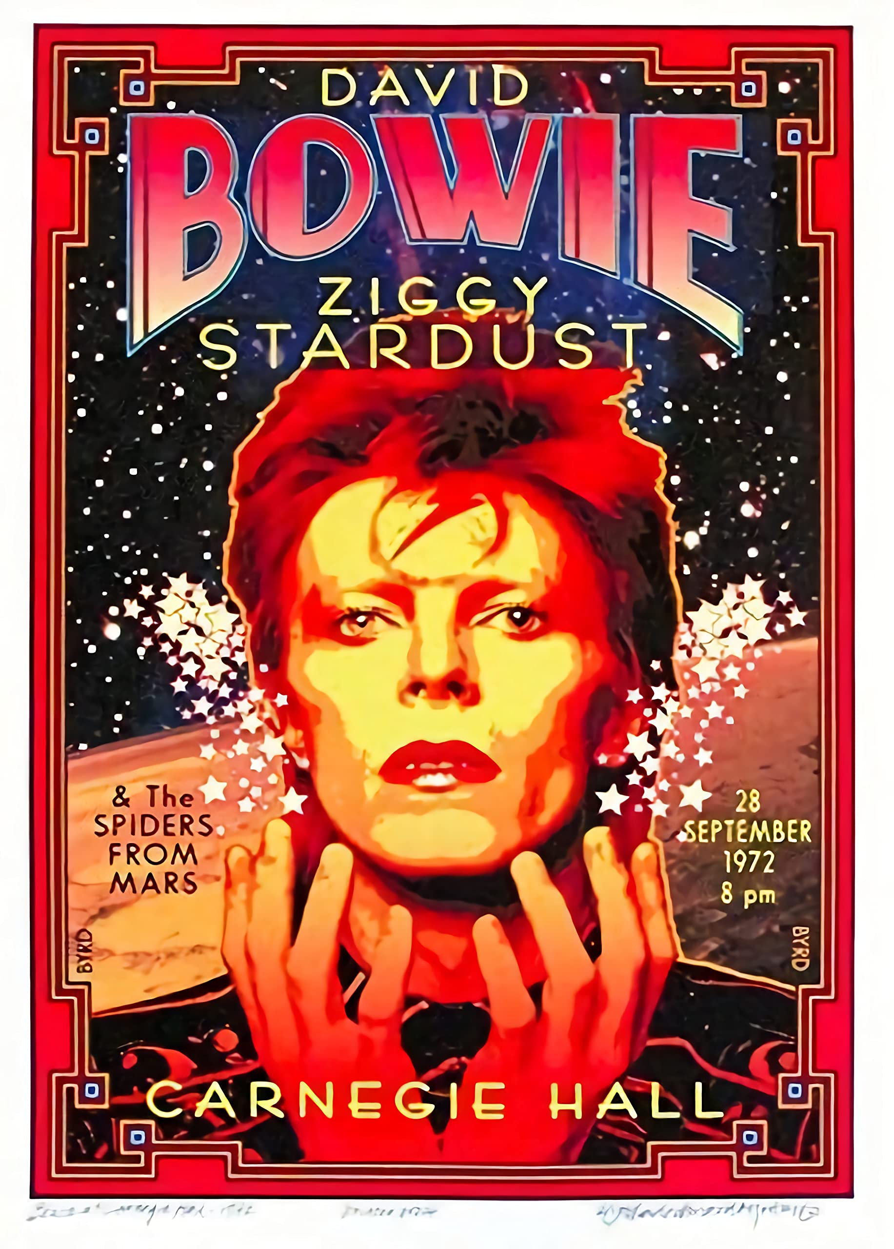 ASHER Gift VINTAGE BAND DAVID BOWIE ZIGGY STARDUST Rock & Roll Concert Gig Advertisement POSTER WALL ART REPRODUCTION - Matte poster Frameless Gift 11 x 17 inch(28cm x 43cm)-LS-137